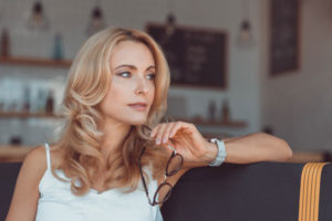 Mature woman contemplating Laser Vaginal Rejuvenation in Ridgefield, NJ